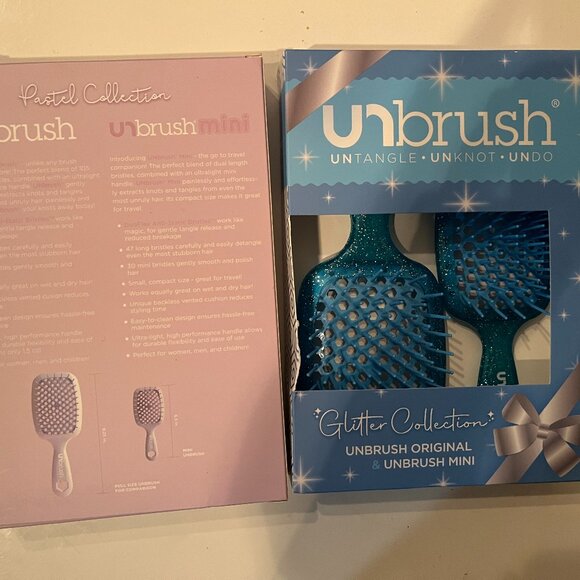 Unbrush Original &  Unbrush Mini - Glitter Set &‎ Pastel Set  (Purple and Blue) - Picture 3 of 6